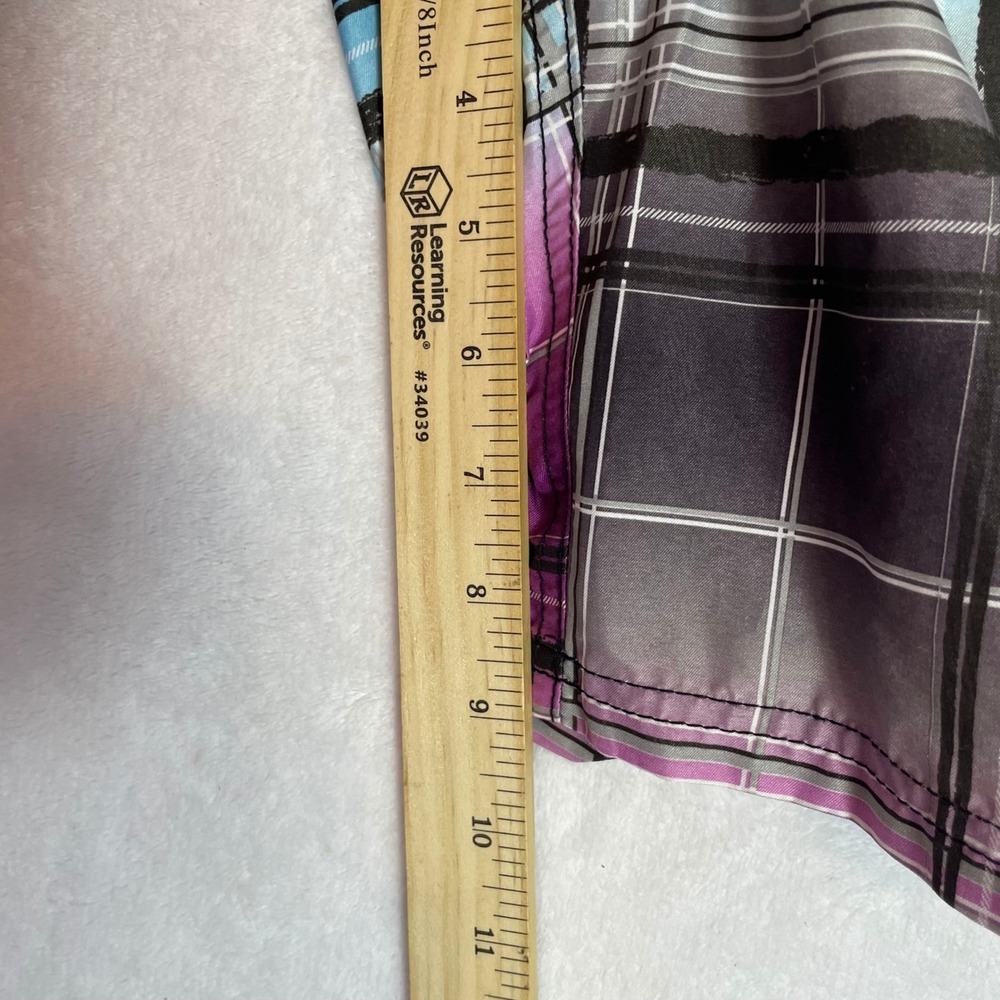 Kanu‎ Surf Plaid Board Shorts Men's Size 36 Purple Blue Black Swim Trunks - Picture 5 of 9